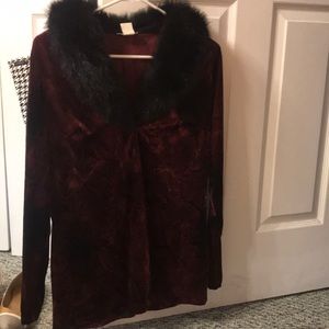 Maroon Fur Blouse 3 for $5!!
